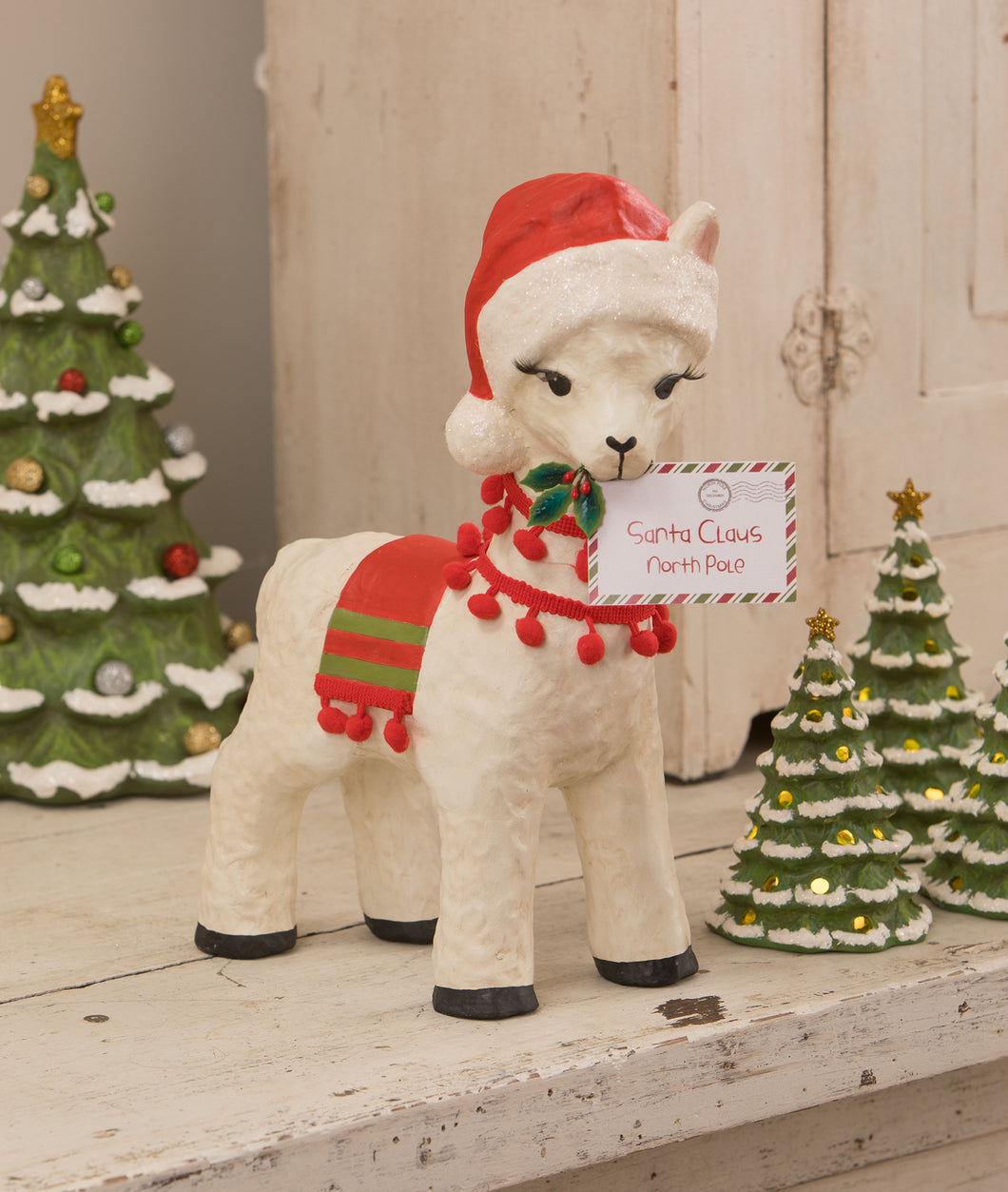 TJ1315 - Christmas Llama Paper Mache (6743954849858)