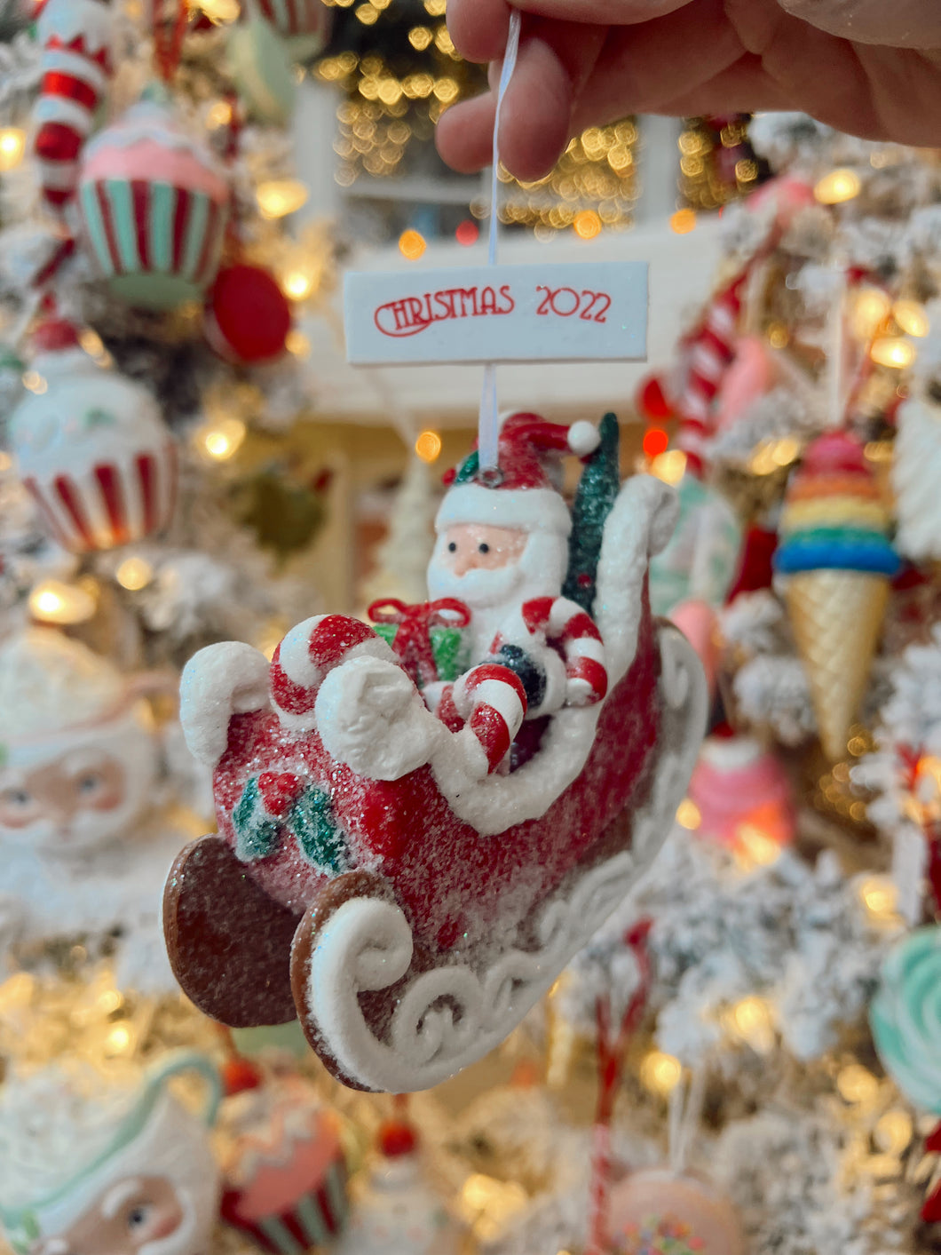 2022 Candy Santa Sleigh Ornament (6843825782850)