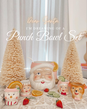 Load image into Gallery viewer, Vintage Pastel Santa Punch Bowl Set (6732148539458)