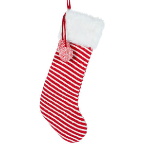 Red Christmas Stocking with Stripes (6771761348674)