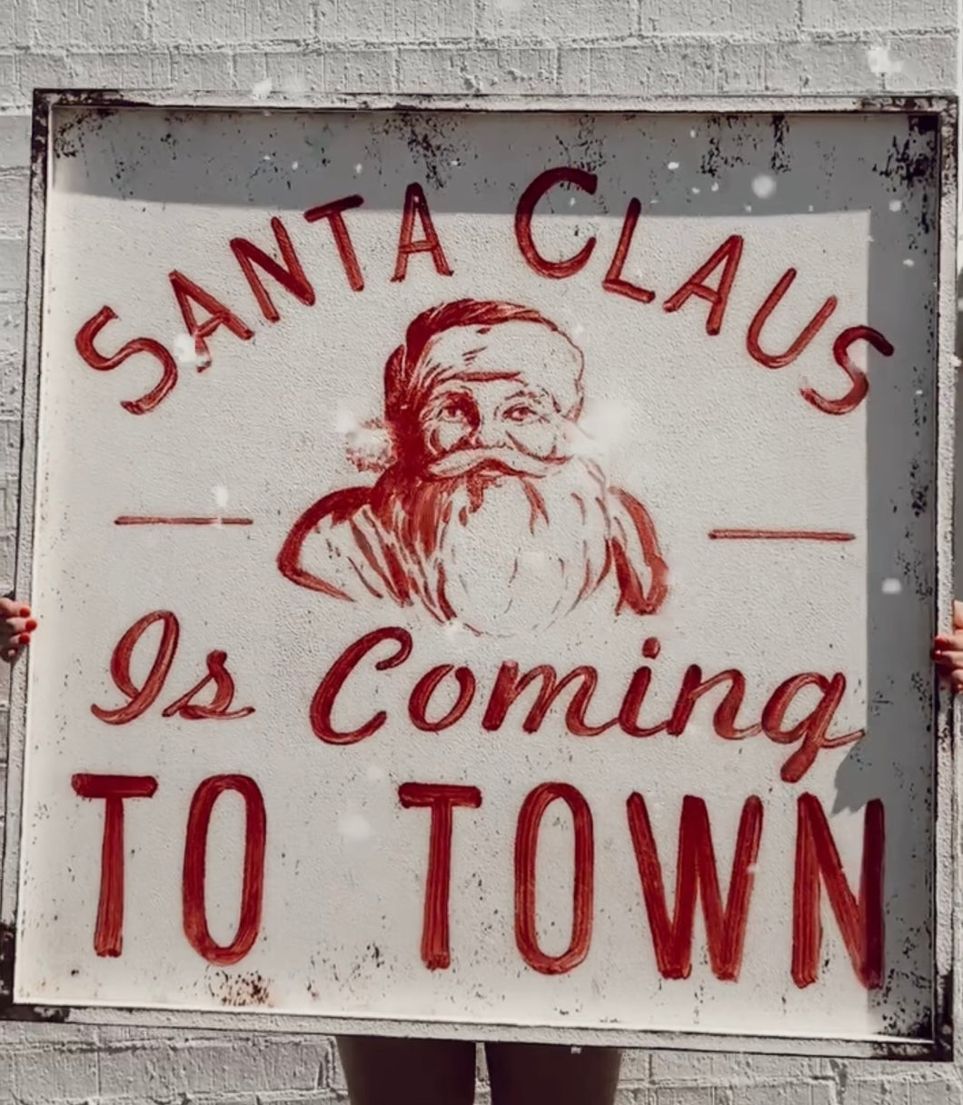 E203006 - Santa Claus is Coming to Town Sign (6866120081474)