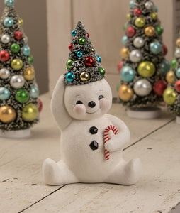 TL1358 - Retro Candy Cane Snowman With Tree Medium (6743960944706)