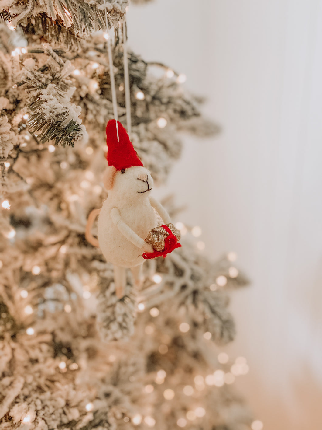Merry Mice - Christmas Gift Mouse Ornament (4551449116738)