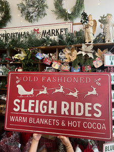 E203015 - Old Fashioned Sleigh Rides Sign (6864058679362)