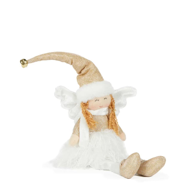 Sitting Fabric Angel White/Gold (6795936432194)
