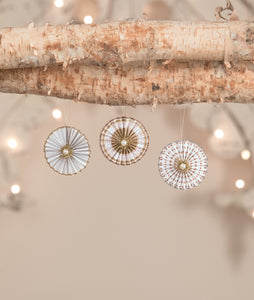 TL1349 - Metallic Rosette Ornaments Set of 3 (6743958487106)