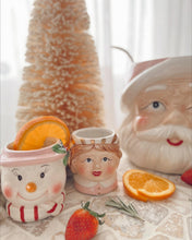 Load image into Gallery viewer, Vintage Pastel Santa Punch Bowl Set (6732148539458)