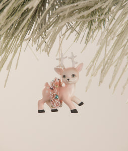 TD1186 - Pink Reindeer with Wreath Ornament (6743947903042)