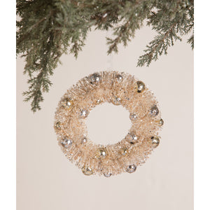 LC0650 - Silver and Gold Beaded Bottle Brush Wreath Ornament (6685614047298)