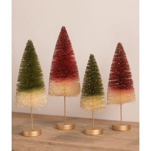 LC0693 - Traditional Bottle Brush Trees with Gold Glitter (6685611720770)
