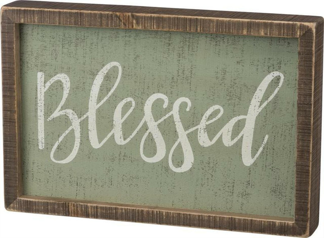 39265 - Inset Box Sign Blessed Green (6702308622402)