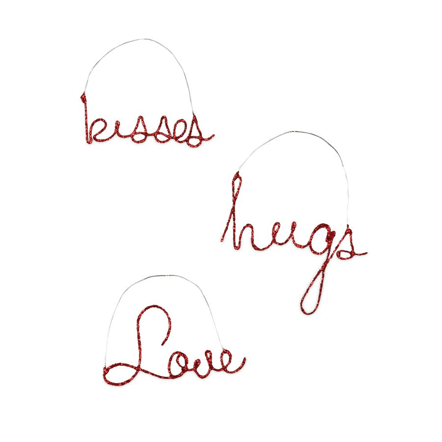 Valentine Wire Word Ornament Set of 3 - TF7700 (4758564339778)